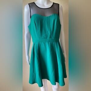 BCBGeneration | Women's Emerald Mesh Cutout Pleated Mini Party Dress | NWT | 10